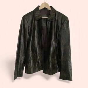 Preston &York Vintage Women’s Brown Jacket Genuine‎ Leather Snake Size L